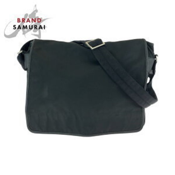 Prada Triangle Bag Bag Black Messenger Shoulder Tessuto - Picture 1 of 9